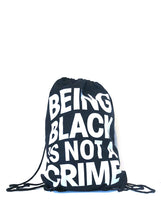 Load image into Gallery viewer, Being Black Is Not A Crime Cotton Canvas Drawstring Bag