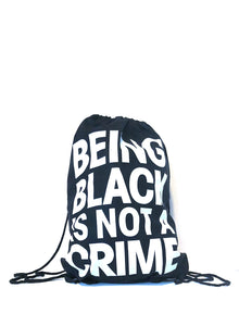 Being Black Is Not A Crime Cotton Canvas Drawstring Bag